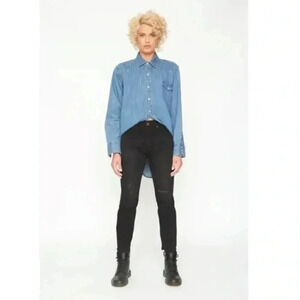 Free people x Sandrine rose black distressed skinny leg jeans